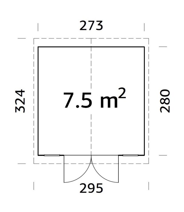 Palmako redskapsbod Dan 2 - 7,5 m² 273 x 280 cm